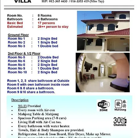 Warni Villa 8 Whole Or Room Muar Exterior photo